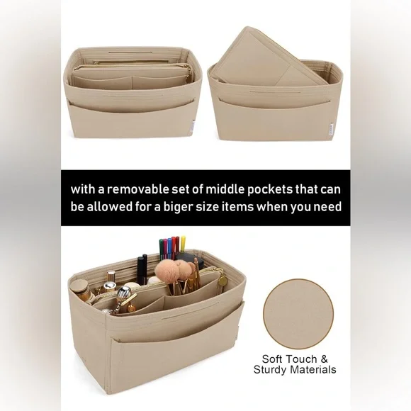 Insert Bag Organizer Bag In Bag For Handbag Purse Organizer Fits Speedy - Picture 2 of 5